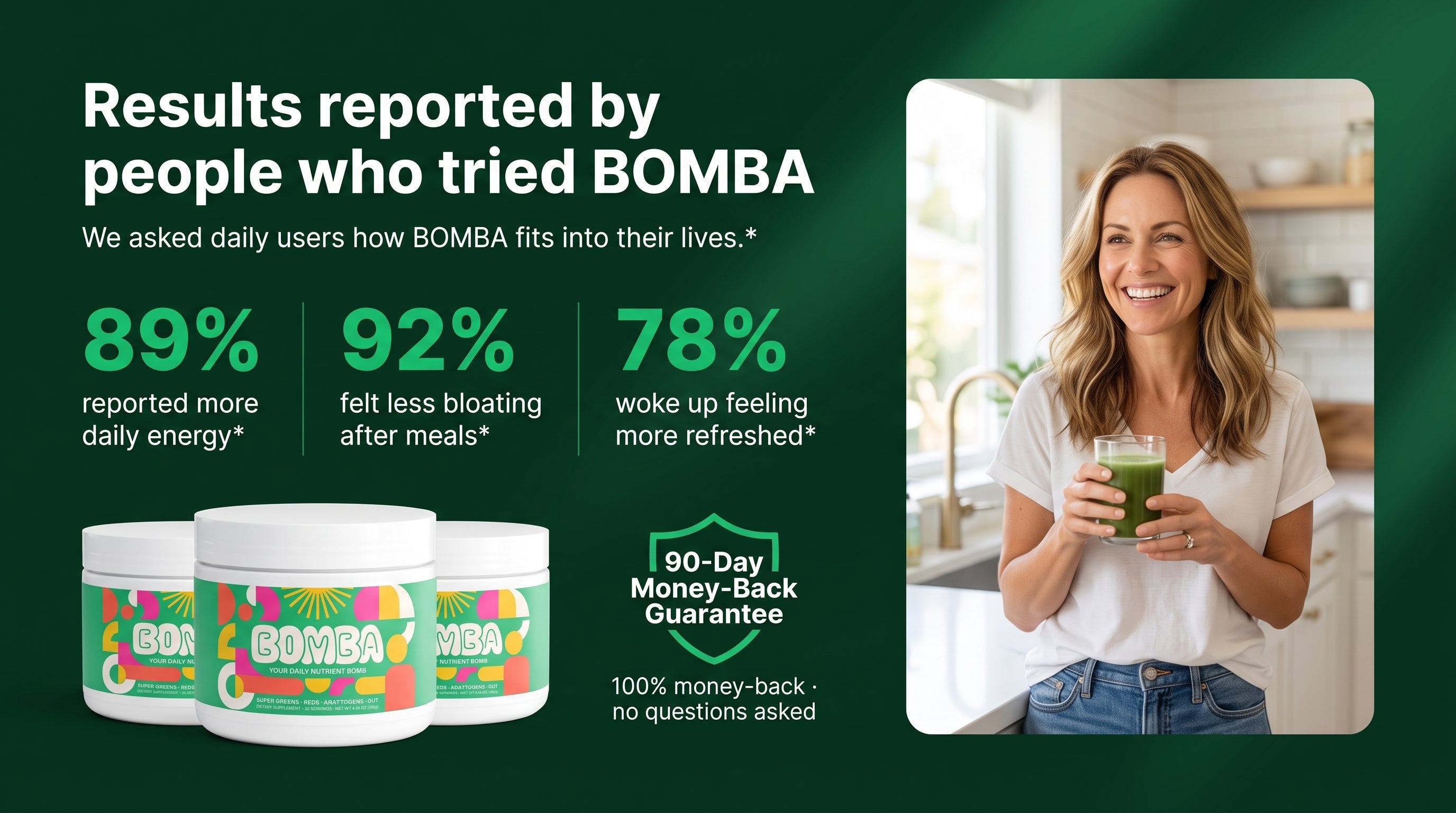 Results reported by people who tried BOMBA
